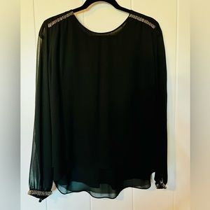Socialite (Nordstrom) beaded, layered long sleeve flowy top